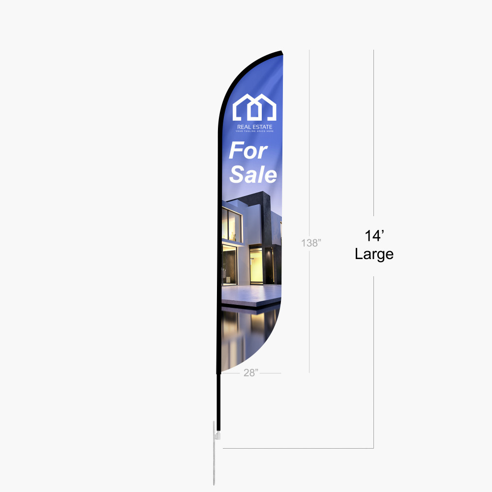 Feather Convex Flag (Small 9 ft, 1 Sided, Ground Stake, Artwork Ready, No)